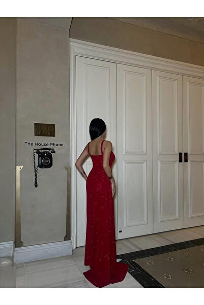 Modafeminen Fukuro Kumaş Elbise 583218 Kirmizi