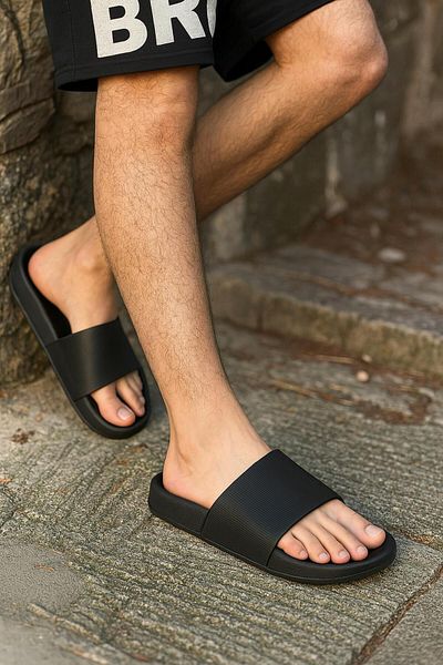 gigigiyim Non-Slip Thick Sole Single Strip Men's Slippers