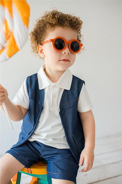 miabambim Baby Boy Denim Suit with Vest Indigo