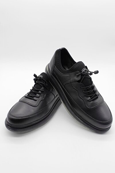 İmza Black Genuine Leather Thermo Sole Lace-up Casual Shoes 1033235119