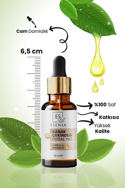 ESENIA Pumpkin Seed Oil 100% Pure and Natural Herbal Essential Oil Natural Pumpkin Seed Oil 10ml