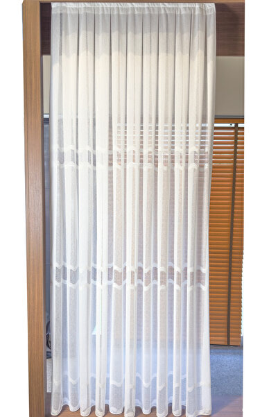 Brillant Tül Perde Keten Zemin Kırık Beyaz Yeni Sezon Tül Seyrek Pileli