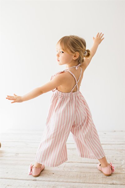 miabambim Line Baby Girl Jumpsuit Pink Color