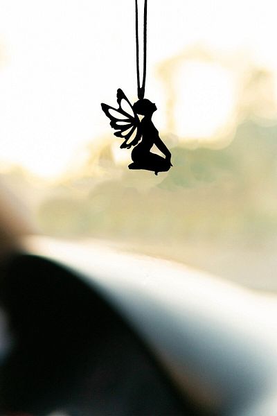 mufamet Metal Butterfly Girl Otifli Rearview Mirror Ornament Auto Accessory Car Ornament