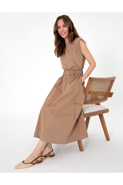 Pierre Cardin Brown Regular Fit Woven Dress 50300990 -Vr029