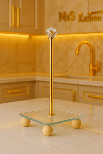 MİS KİTCHEN Ta lı Lüks Cam Kağıt Havluluk - Mutfak Organizeri, Peçetelik Sofr...