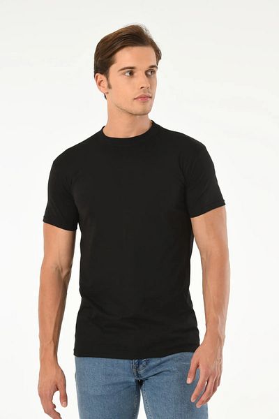 Mfö Life İç Giyim 6 Pieces Men's Crew Neck Short Sleeve Undershirt Socks Quality 100% Cotton