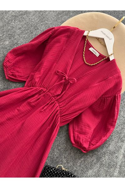 modabetce Rochie de damă cu cravată de muselină