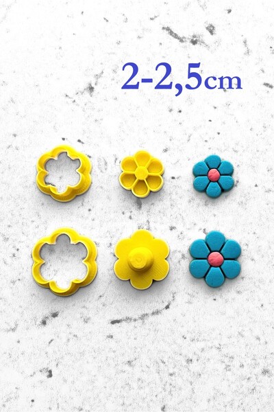 WE3D مجموعة قوالب وطوابع عجينة السيراميك من باباتيا بوليمر كلاي 2 - 2.5 سم