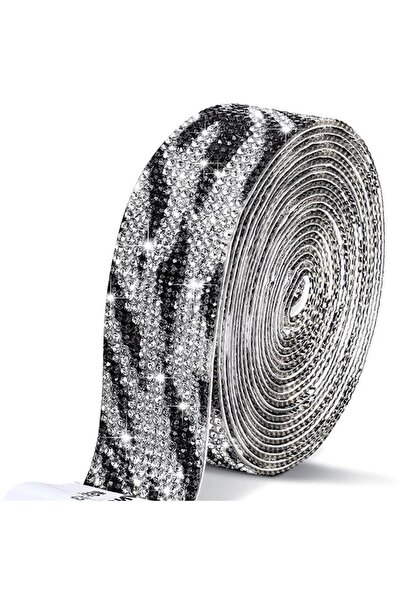 Choice5 1Pcs 1Yard 4-row-zebra stripes 1Yard Self Adhesive Crystal Rhinestone...