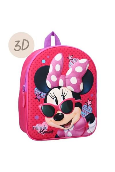 Minnie Mouse Ghiozdan 3D Minnie Mouse Friends Around Town, Dimensiuni 32x26x11 cm, Multicolor