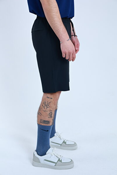 TKT Erkek Paraşüt Kumaş (Dokuma) Fermuarlı Arka Cepli Beli Lastikli Şort Bermuda