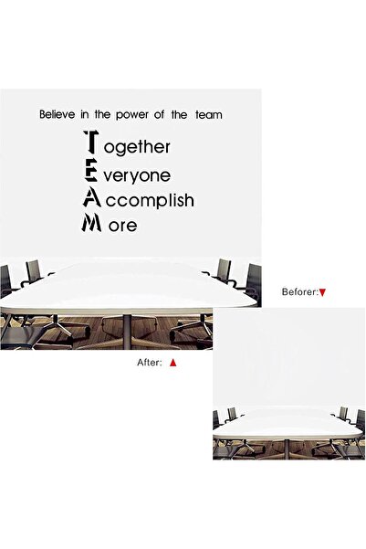 Today Idea Office Teamwork Motivational Vinyl Wall Decals - 'Believe in The Power of The Team'
