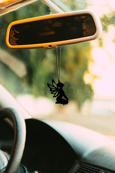 mufamet Metal Butterfly Girl Otifli Rearview Mirror Ornament Auto Accessory Car Ornament