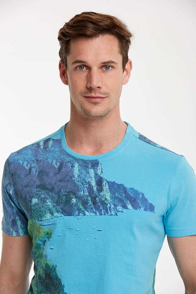 Lufian Men's Light Blue T-Shirt