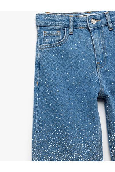 Koton Stone Detailed Indigo Girl's Jean Pants 5Skg40123Ad