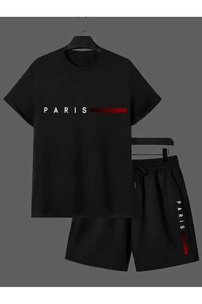 NEW TRENDY COLLECTİON Set sport confortabil pentru bărbați cu logo PARIS