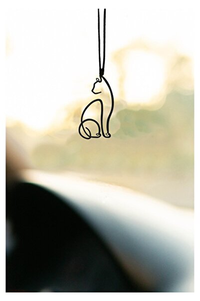 mufamet , Araba Süsü, Metal Minimalist Kedi, Dikiz Aynası Süsü, Hediyelik