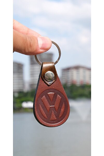 mufamet سلسلة مفاتيح أوتوماتيكية بشعار فولكس فاجن سلسلة مفاتيح جلدية للسيارة
