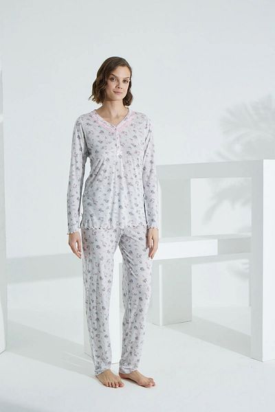 Etoile Etoi̇le Angeli̇que Bamboo Long Sleeve 4 Season Fabric Women's Pajama Set