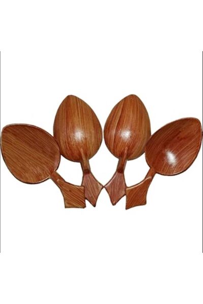 PartAntalya 20 Adet Tahta Görünümlü Plastik Oyun Kaşığı Gösteri Ve Oyun Kaşığ...