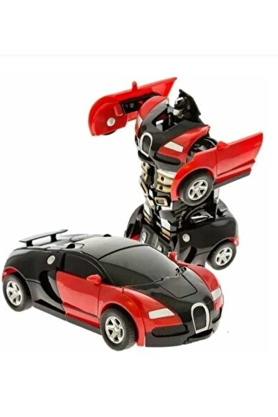 KİNKU Transformer Robot Çek Bırak Kendinden Robota Dönüşen 1:32 Bugatti Oyuncak Araba