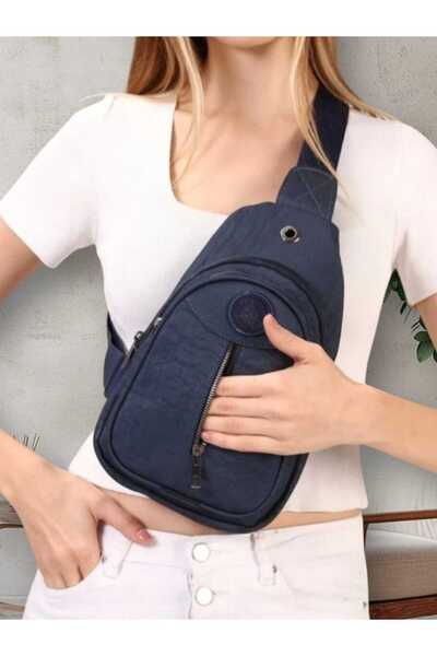 La'Graccia Unisex Krinkıl Lacivert Çapraz Askılı Omuz Ve Bel Çantası