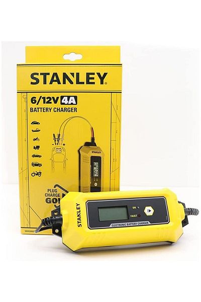 Stanley 6V/12V 4AMP Battery Charger with Clip Connector