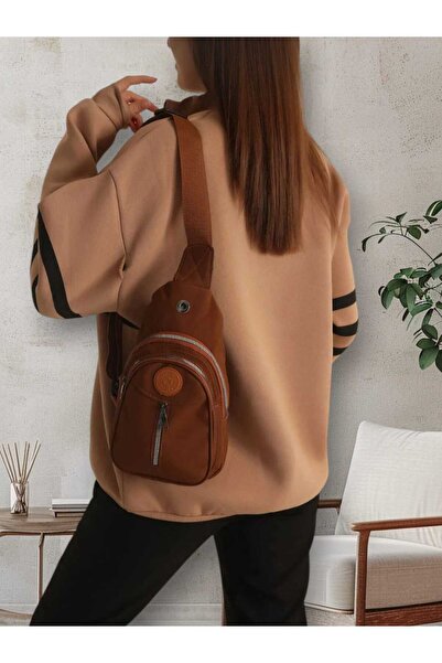 La'Graccia Unisex Krinkıl Kahverengi ( Taba) Çapraz Askılı Omuz Ve Bel Çantası