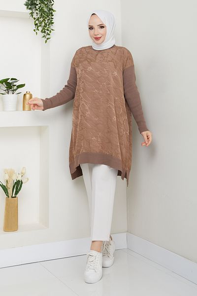 Pamuk Butik Women's Transfer Patterned Tunic