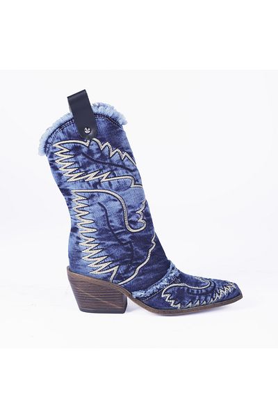 Butik Jeanolog Cowboy Boots Summer Embroidered J352