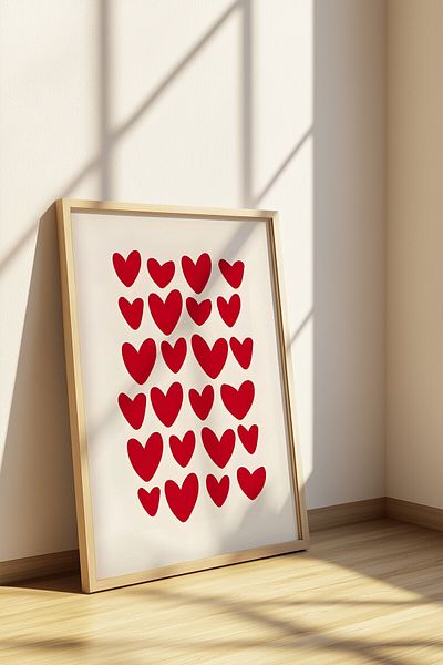 Home Valentine's Day Gift, Set of 3 Valentine's Day Frameless Posters, Living Room Decor