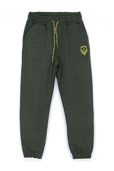 DobaKids Pantaloni de sport uni kaki verde armată pentru băieți