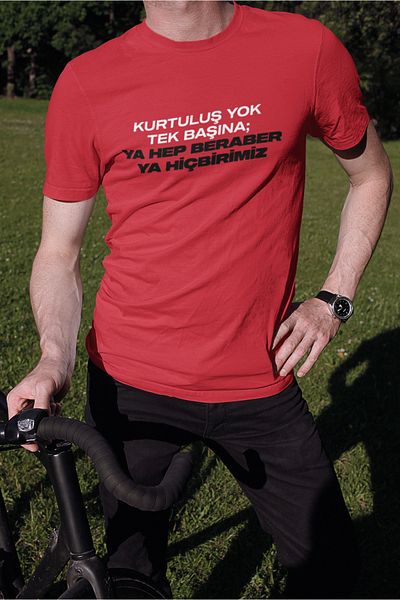 Elvellon Oversize Fit Ya Together Ya Never Any of Us Ekrem Imamoğlu Unisex- Cotton- 3 Color Options T-Shirt