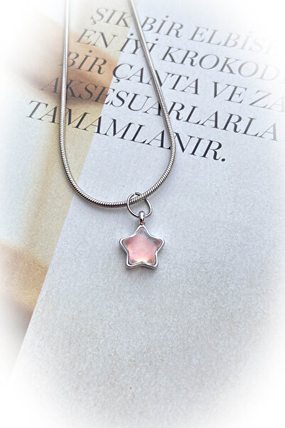 roshel Çelik Gümüş Renk Minimal Uçlu Kolye 5 Farklı Renk ve Model Seçeneği