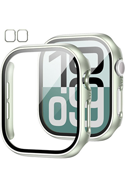 Balerion Apple Watch 10. Nesil 46mm Uyumlu 360 Tam Koruma Cam Ekran Koruyucu