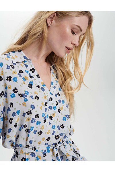 SAINT TROPEZ Rochie Damă Freda Sz Albastră Florală – Casual & Elegantă