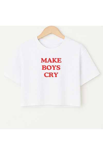 Elvellon Make Boys Cry Special Design Oversize Crop Top Bustier