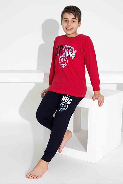 Tarık Children's Patterned Long Sleeve Pijama Suit