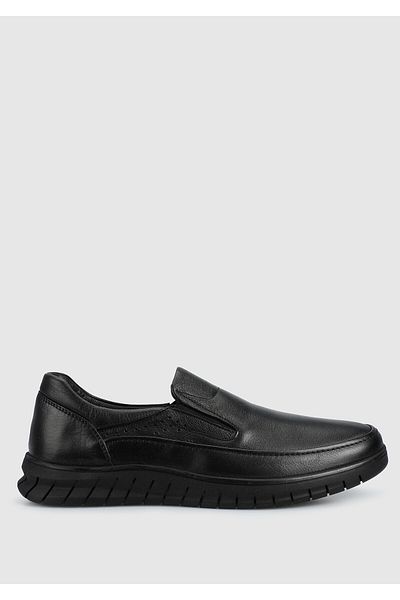 Eclipse Men's Black Leather Shoes