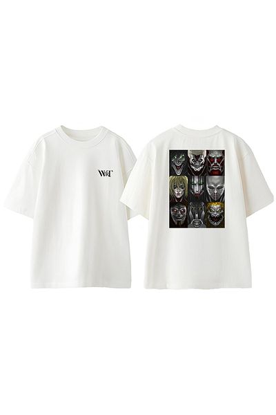 THEWERT Μπλουζάκι Attack On Titan 14 Design Back Printed Βαμβακερό λευκό oversize μπλουζάκι