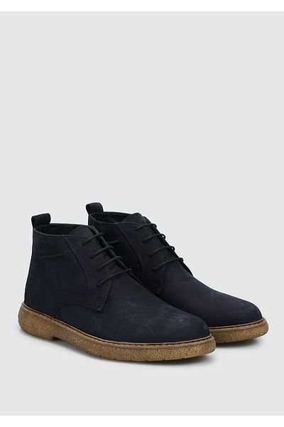 Provoq Δερμάτινες ανδρικές μπότες Navy Blue