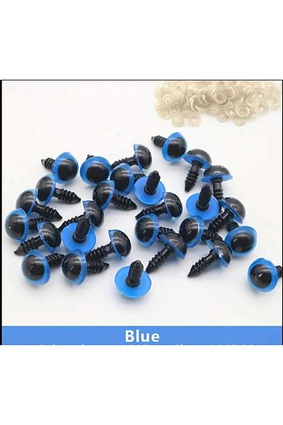 yiğit aksesuar 50Pcs 12 mm Amigurumi Blue Screw Eye Doll Puppet Plush Animal Jewelry Supplies Bead