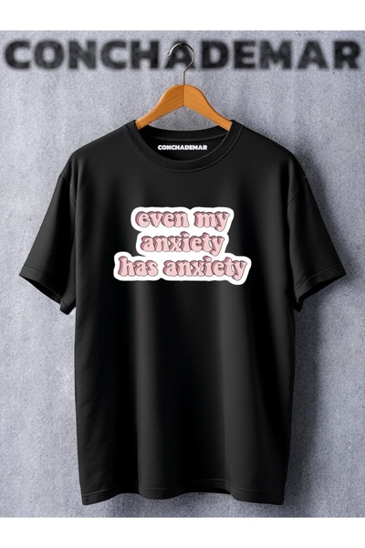 Vordevia تي شيرت مطبوع كبير الحجم حتى قلقي لديه قلق تحفيزي