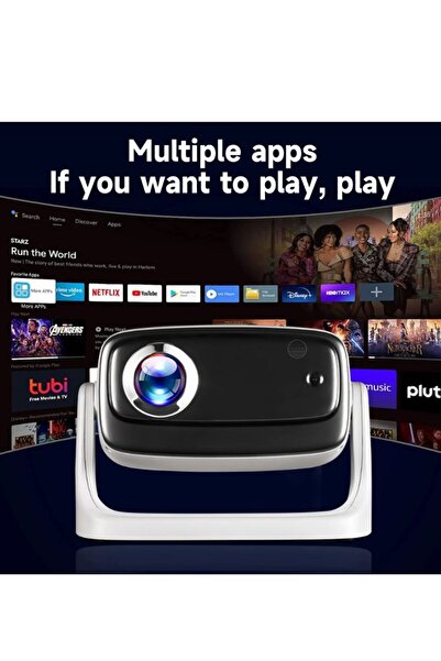 RUGGED Projeksiyon 4K Ultra HD Ev Ofis Fuar Toplantı Sunumları Sinema Oyun Android WiFi Bluetooth Projektör