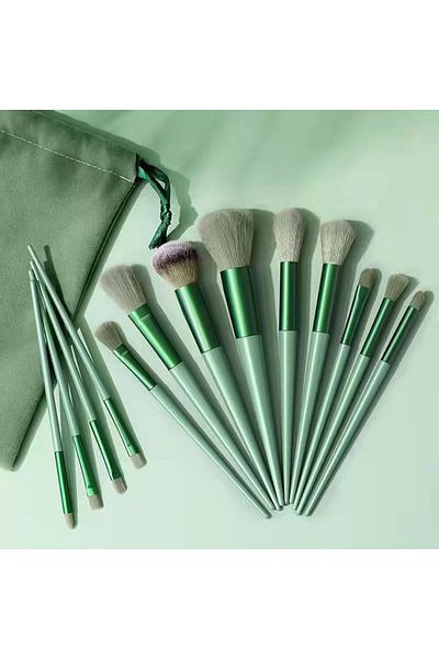 Serashine 13 Pieces Professional Makeup Brush Set Green
