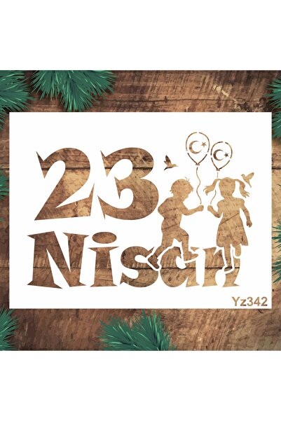 STENCİLTASARIM Stencil Tasarım YZ342 Çocuk Bayramı- Dekoratif Duvar, Eşya,kum...