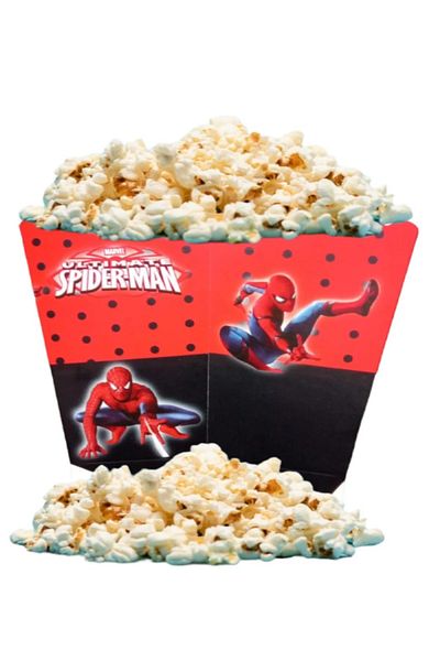 booddie Spiderman Themed 8'Er Popcorn Corn Box - Party & Birthday Application