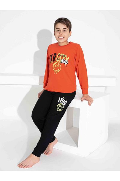 Tarık Children's Patterned Long Sleeve Pijama Suit