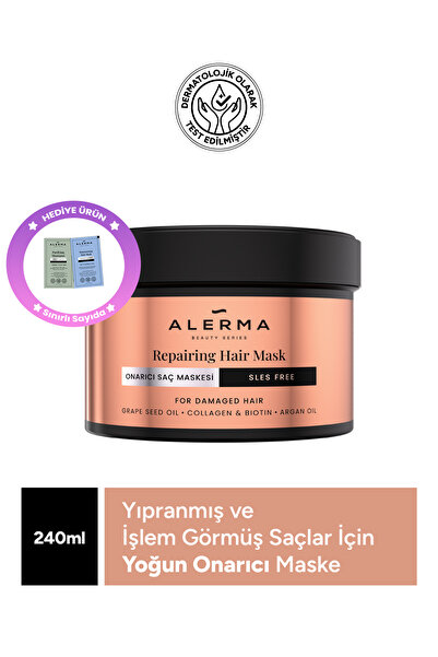 Alerma Yıpranmış Ve Işlem Görmüş Saçlar Için Yoğun Onarıcı Sülfatsız Saç Mask...